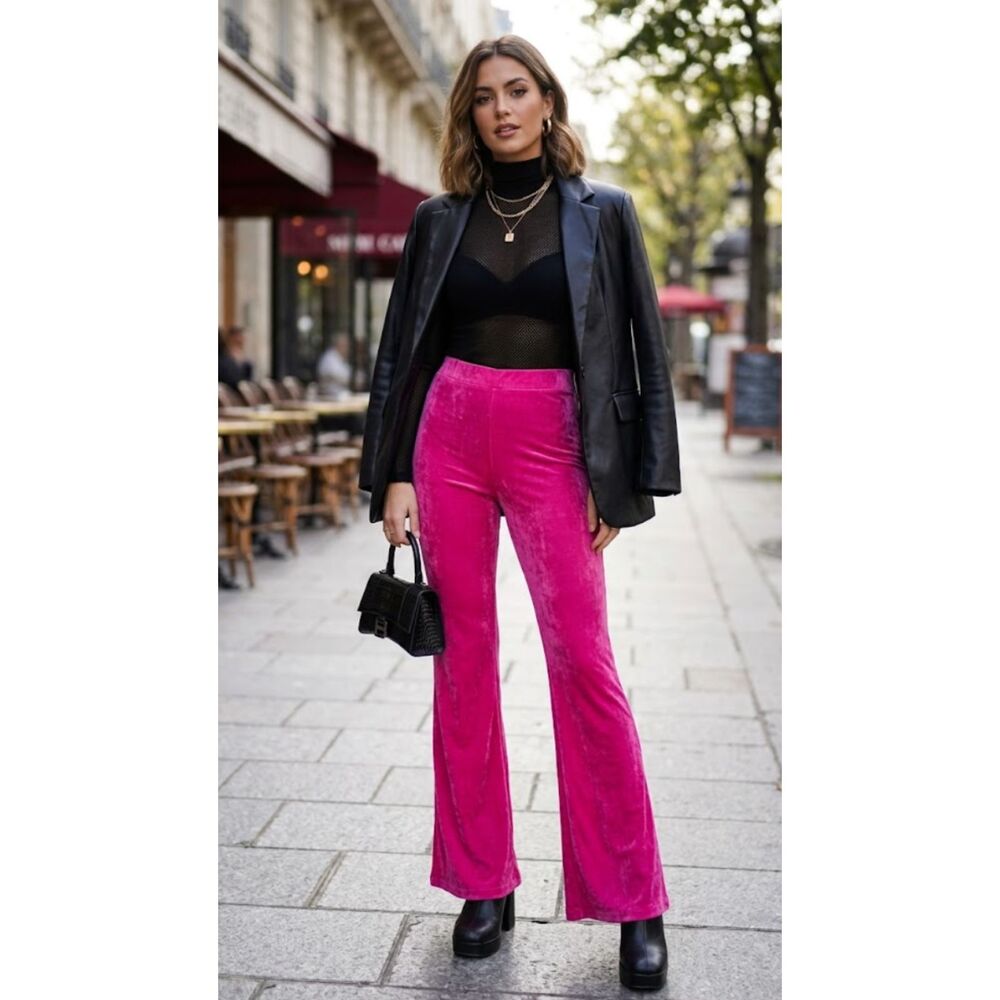 New Wild Fable Stretch Flare Pull-On Pink Y2K Pants Women's Size XS
